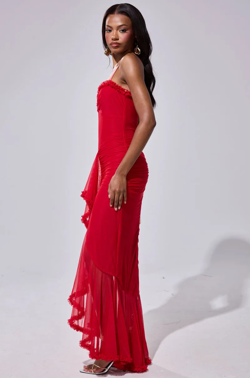 TATI RUFFLE MAXI DRESS IN RED sold by AKIRA product image thumbnail 5