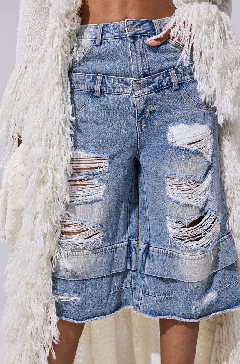 GO GET SOME DENIM BERMUDA SHORT sold by AKIRA