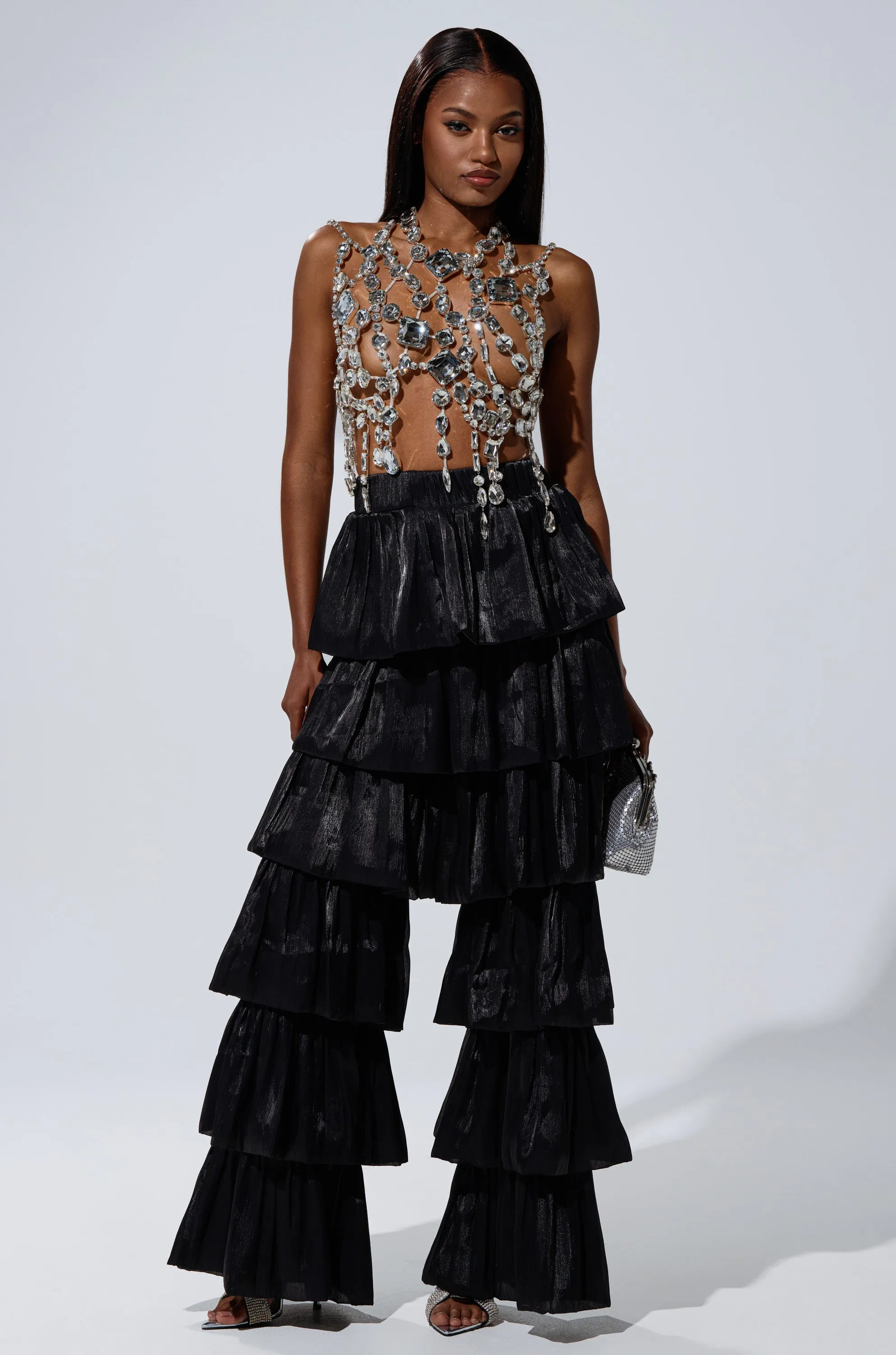 STAR OF THE NIGHT FLOUNCY PANT IN BLACK sold by AKIRA product image thumbnail 5