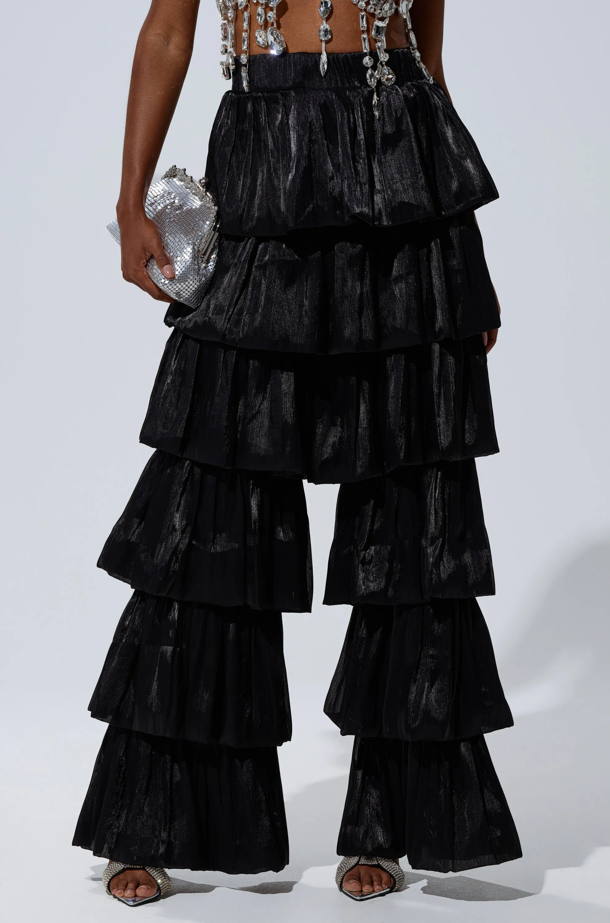 STAR OF THE NIGHT FLOUNCY PANT IN BLACK sold by AKIRA product image thumbnail 2