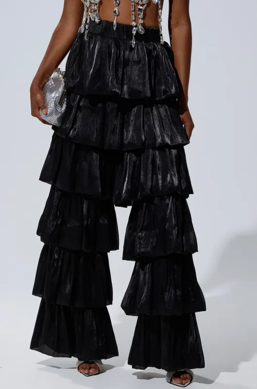STAR OF THE NIGHT FLOUNCY PANT IN BLACK sold by AKIRA