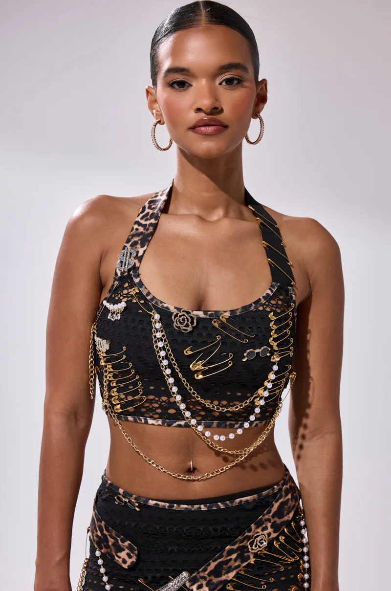 FEELING EXTRA MESH TOP WITH BEADS sold by AKIRA