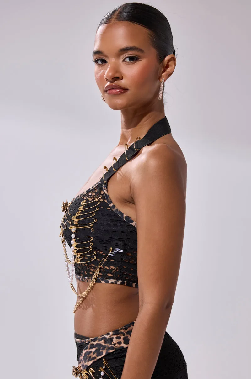 FEELING EXTRA MESH TOP WITH BEADS sold by AKIRA product image thumbnail 3