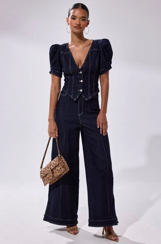 CHIC AF DENIM JUMPSUIT sold by AKIRA