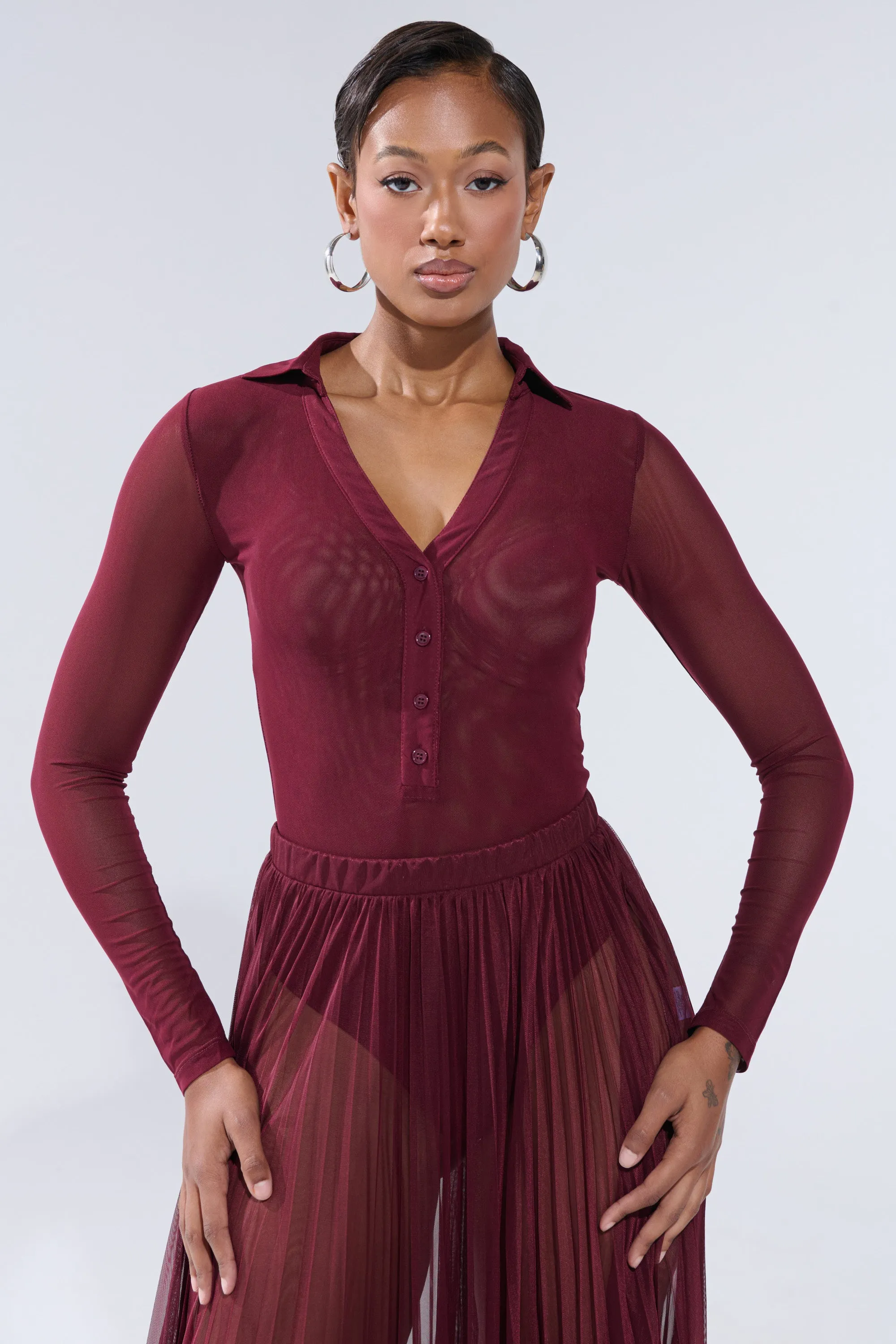 ON FIRE MESH BODYSUIT sold by AKIRA