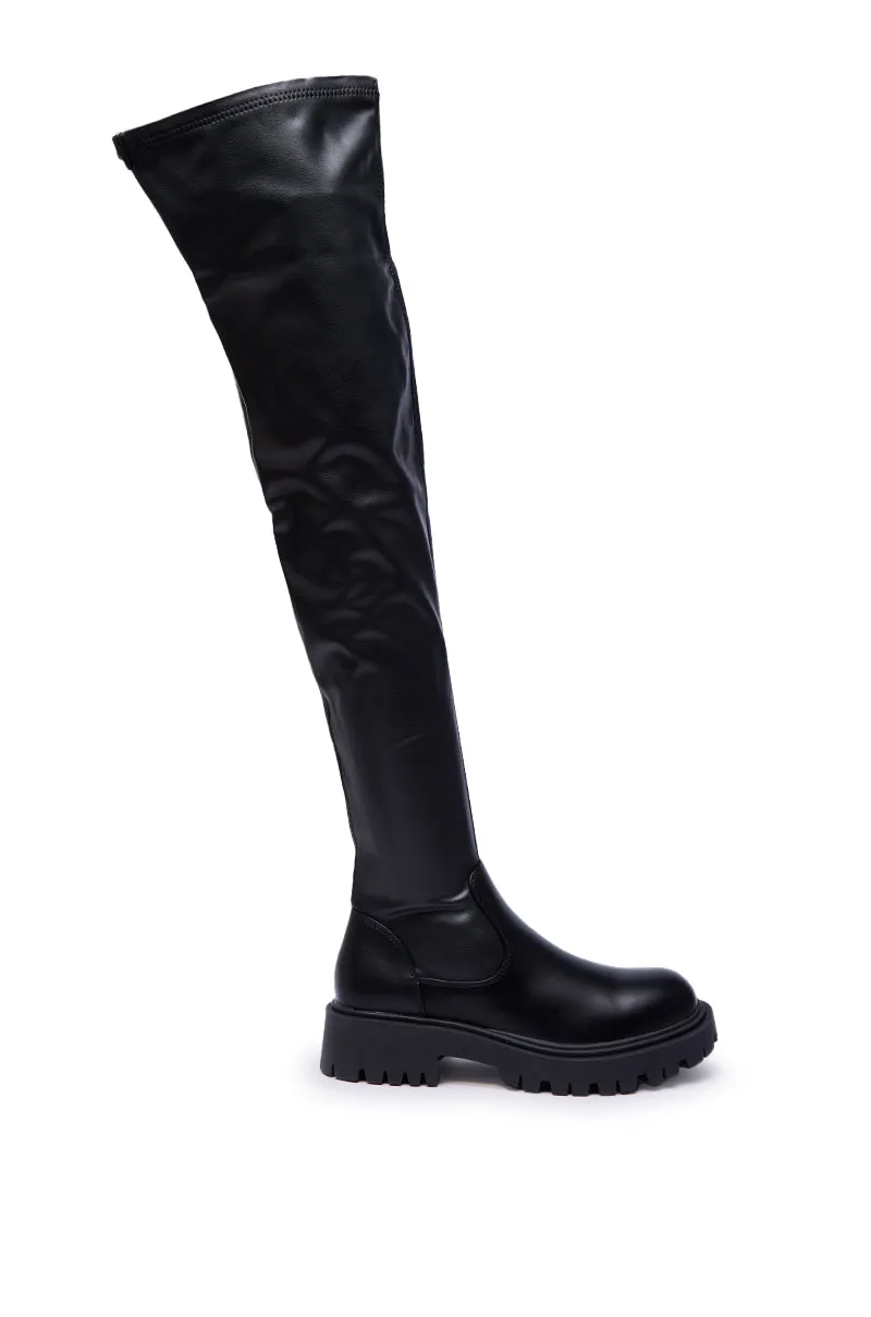 AZALEA WANG ALINAFE BLACK OVER THE KNEE STRETCH PU BOOT sold by AKIRA product image thumbnail 5