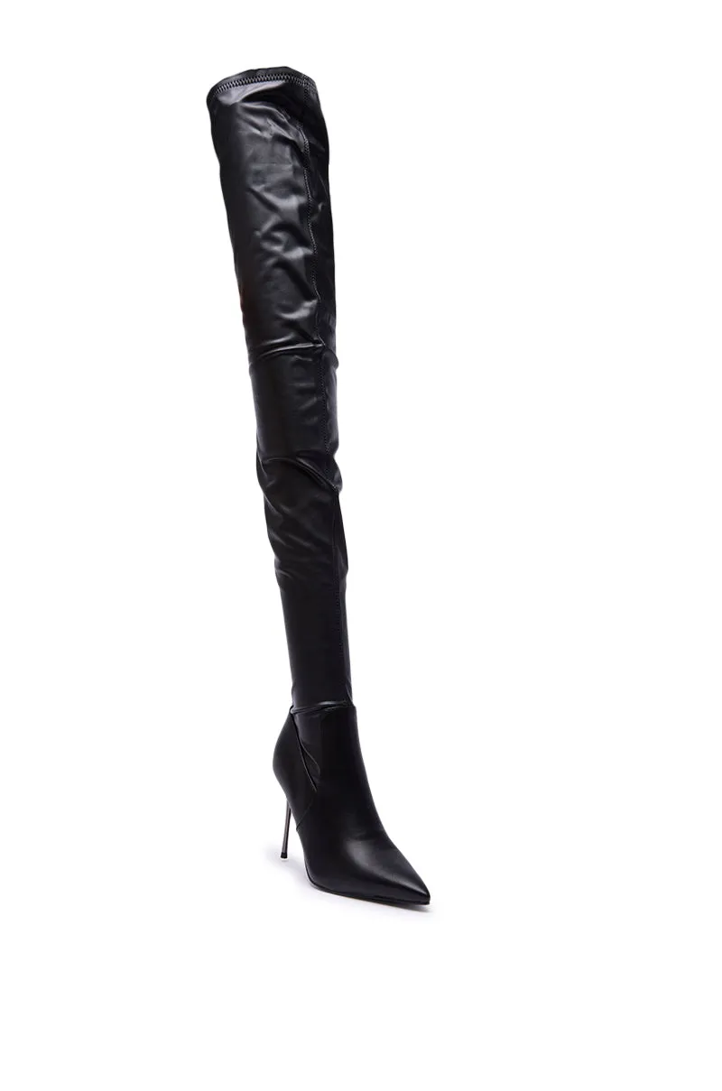AZALEA WANG MILANDRA BLACK THIGH HIGH SEXY BOOT sold by AKIRA product image thumbnail 4