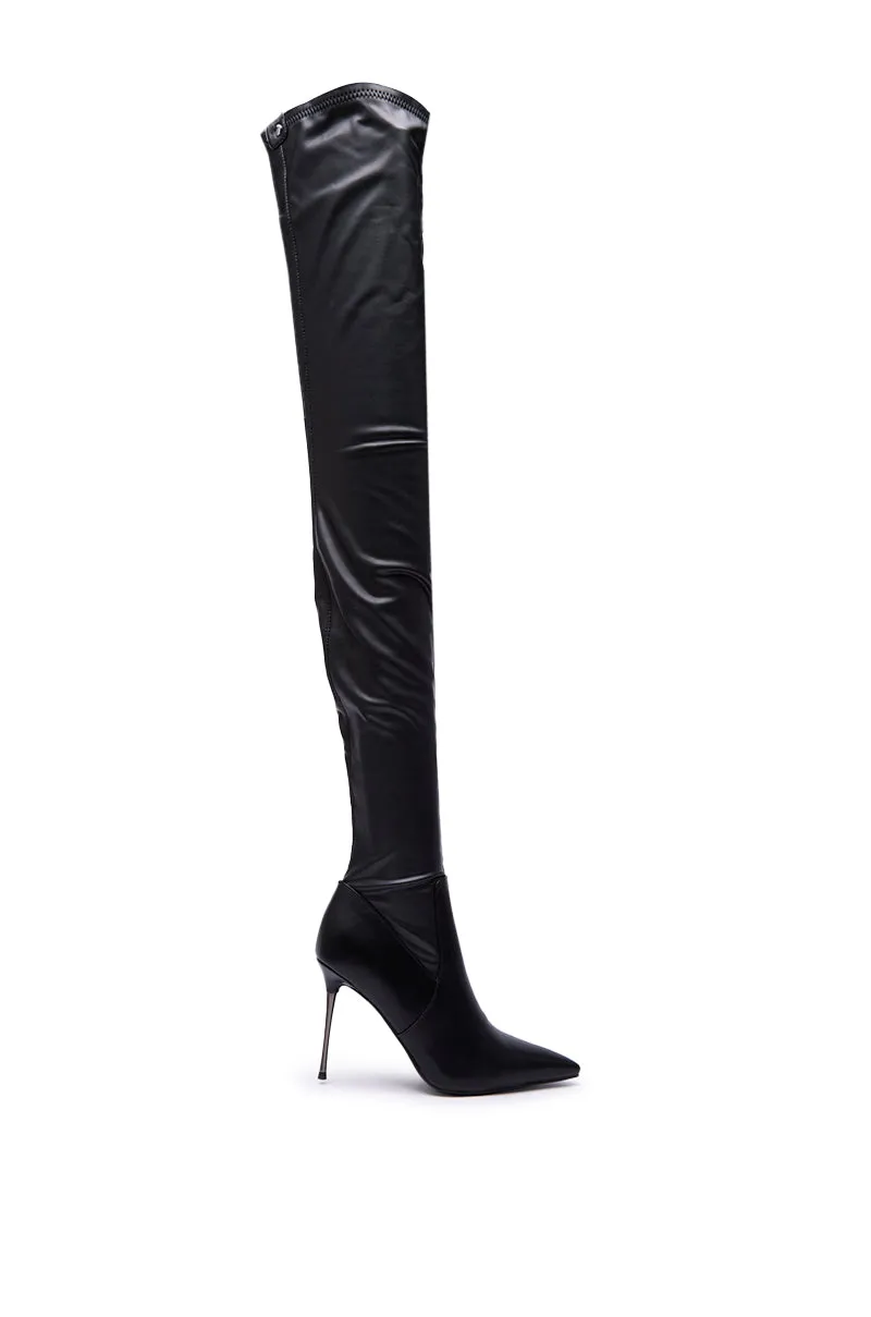 AZALEA WANG MILANDRA BLACK THIGH HIGH SEXY BOOT sold by AKIRA product image thumbnail 3