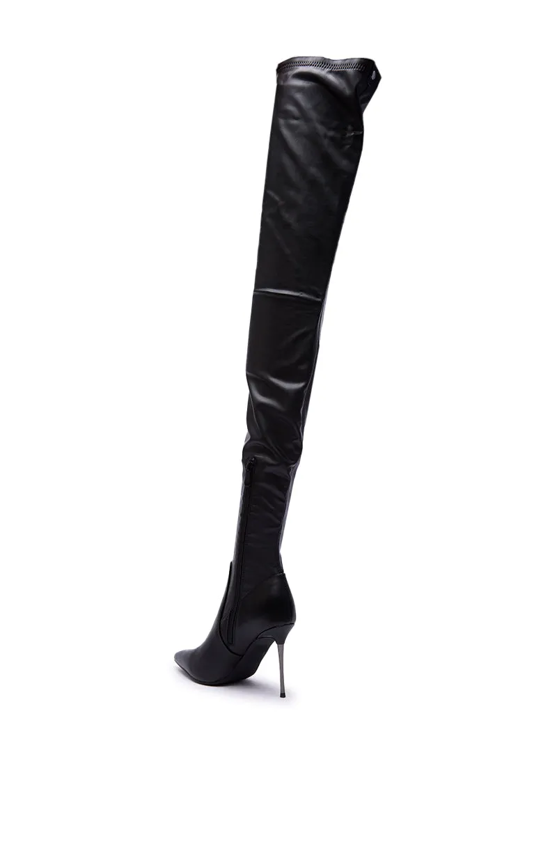 AZALEA WANG MILANDRA BLACK THIGH HIGH SEXY BOOT sold by AKIRA product image thumbnail 5