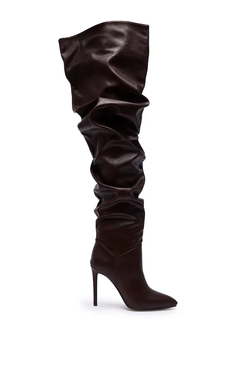 AZALEA WANG TORVIS CHOCOLATE SLOUCHY OVER THE KNEE BOOT sold by AKIRA product image thumbnail 4