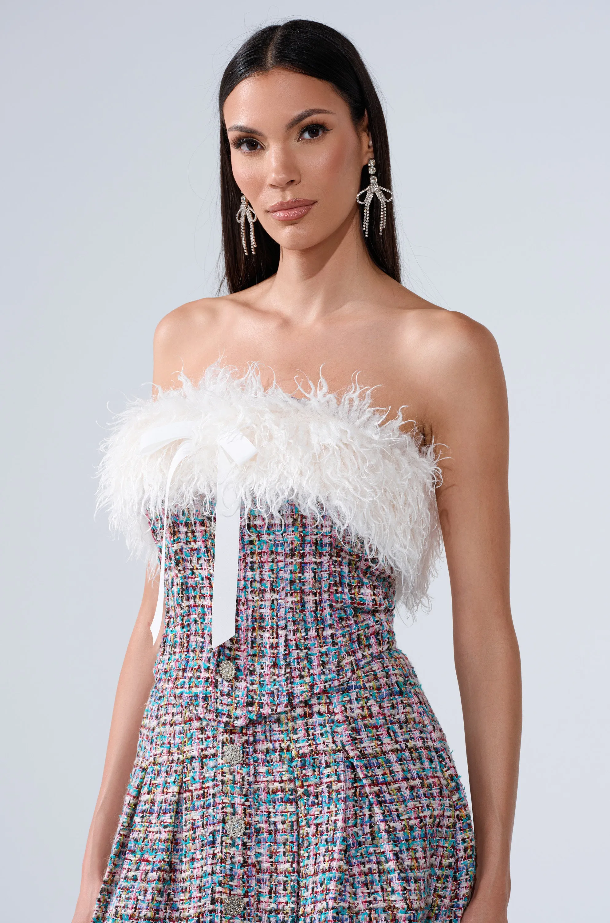 FUR TRIM TWEED CORSET sold by AKIRA product image thumbnail 3
