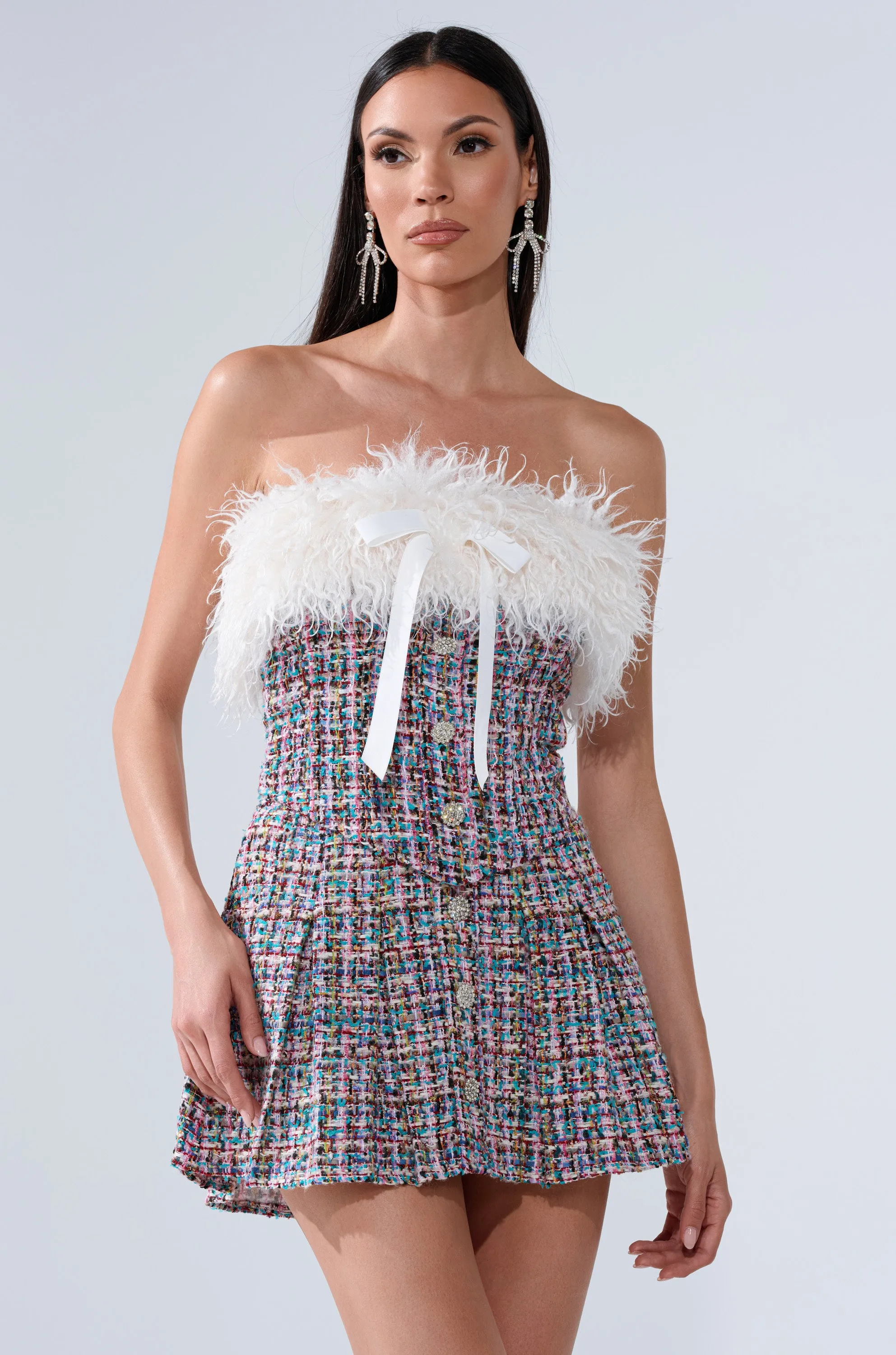 FUR TRIM TWEED CORSET sold by AKIRA product image thumbnail 4