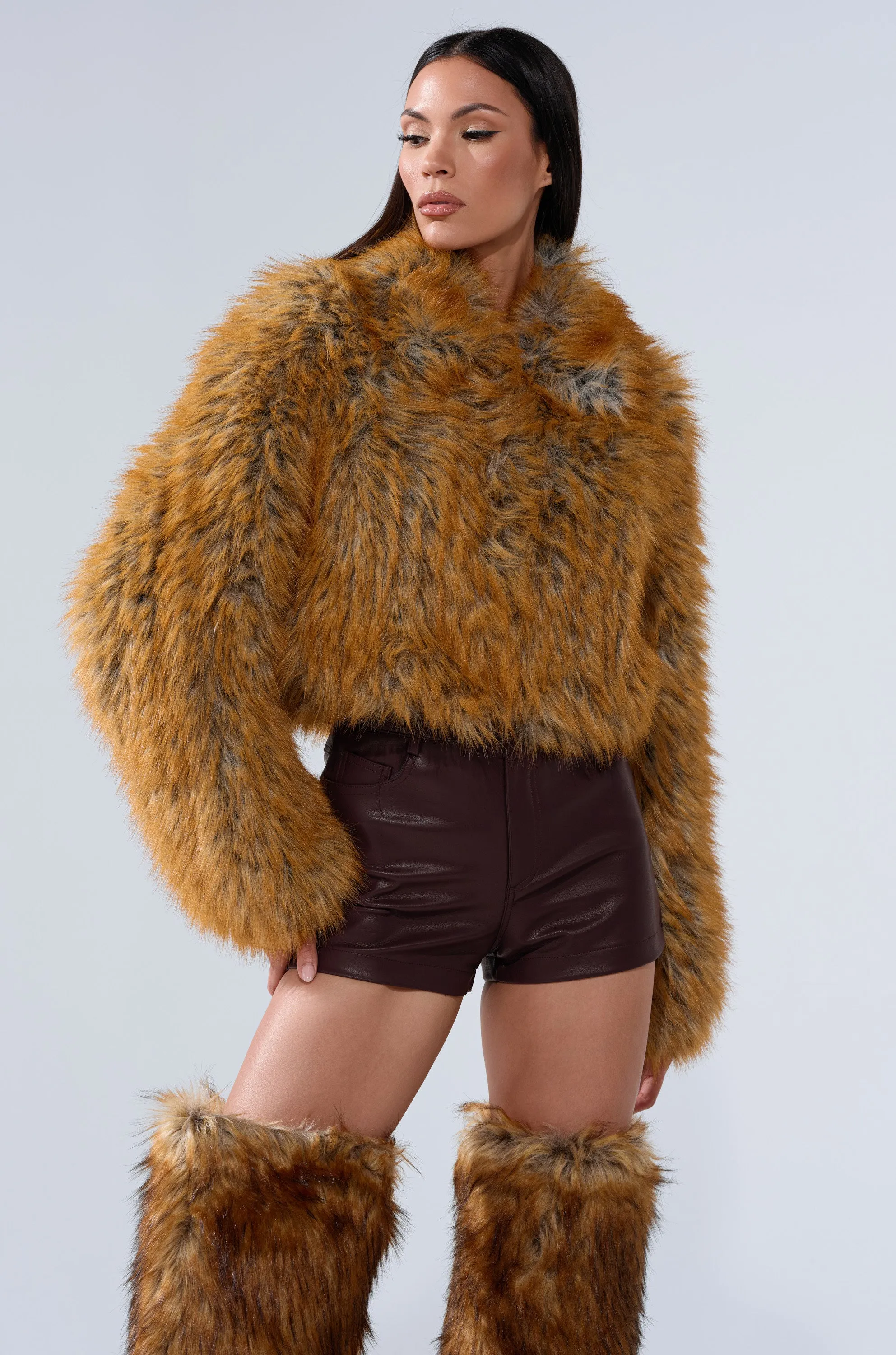 LAY LOW FAUX FUR BOMBER sold by AKIRA product image thumbnail 4