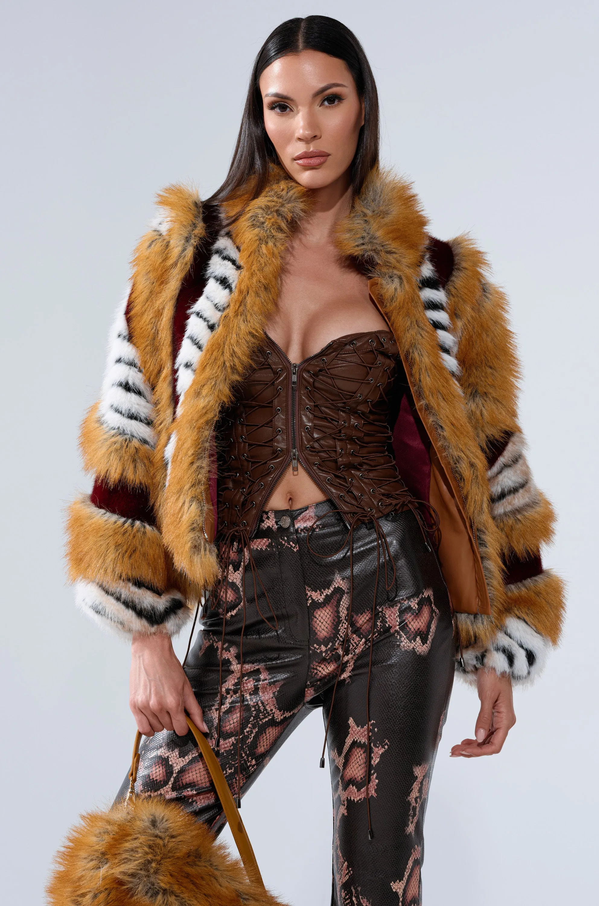 OLYMPIA PANELED FAUX FUR sold by AKIRA product image thumbnail 3