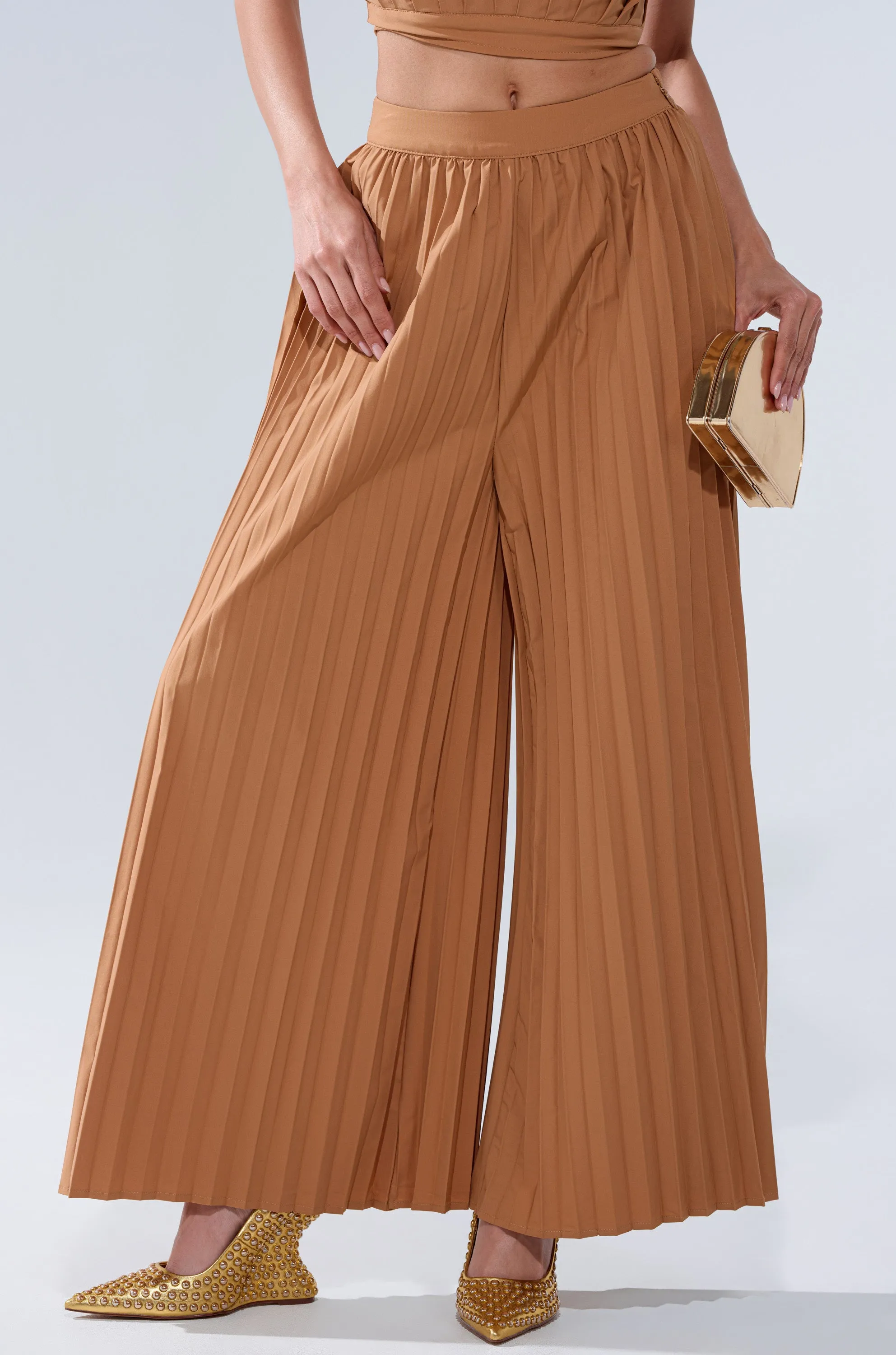 STAR OF THE NIGHT PLEATED PALAZZO PANT sold by AKIRA