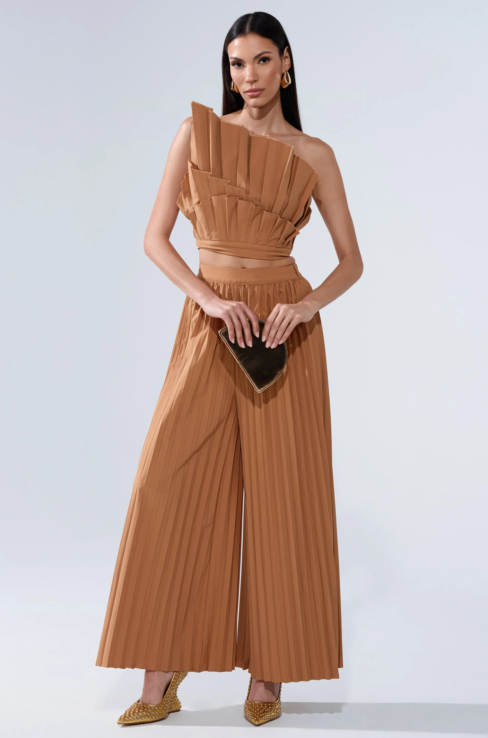 STAR OF THE NIGHT PLEATED PALAZZO PANT sold by AKIRA product image thumbnail 5