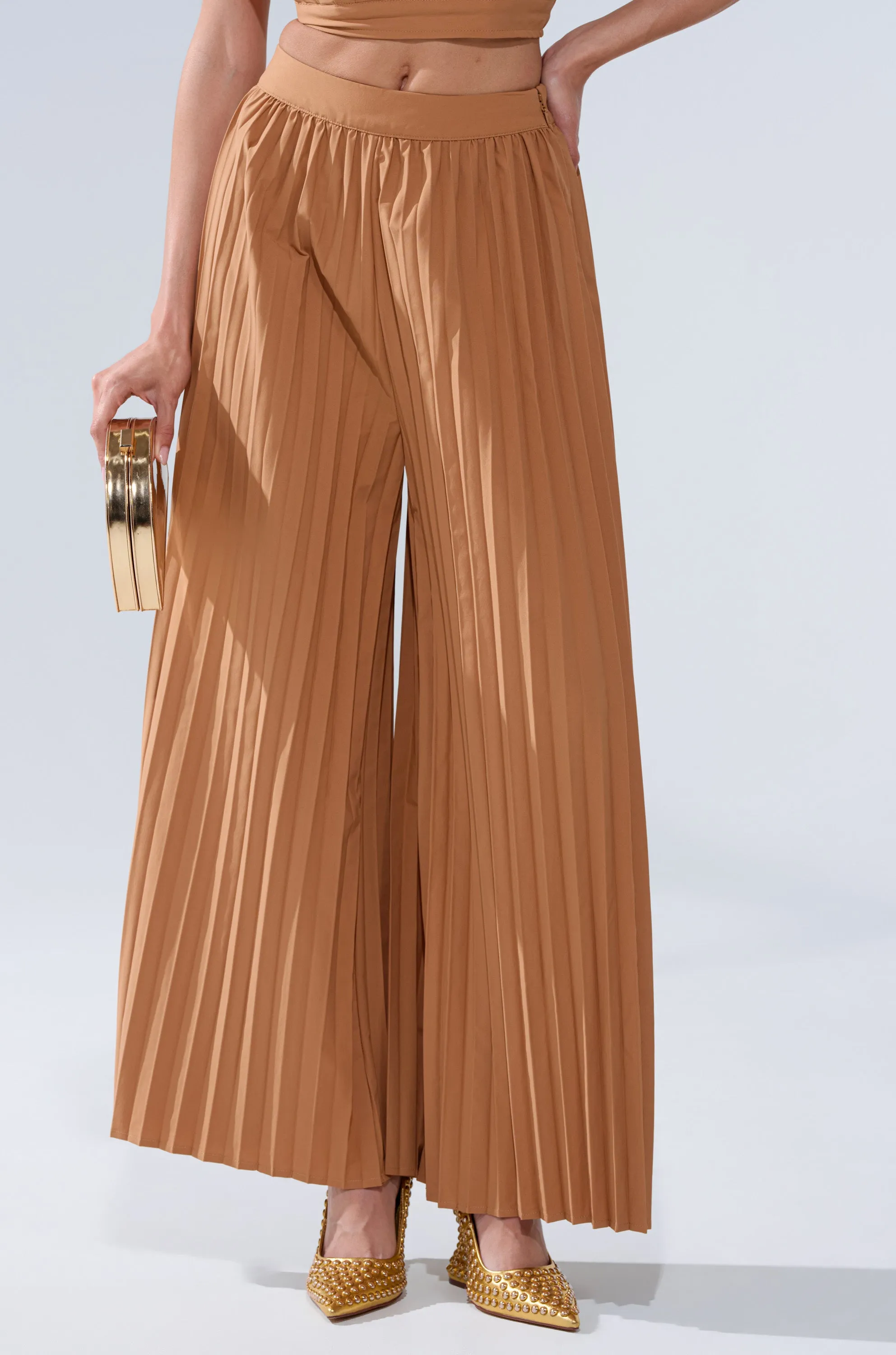 STAR OF THE NIGHT PLEATED PALAZZO PANT sold by AKIRA product image thumbnail 2