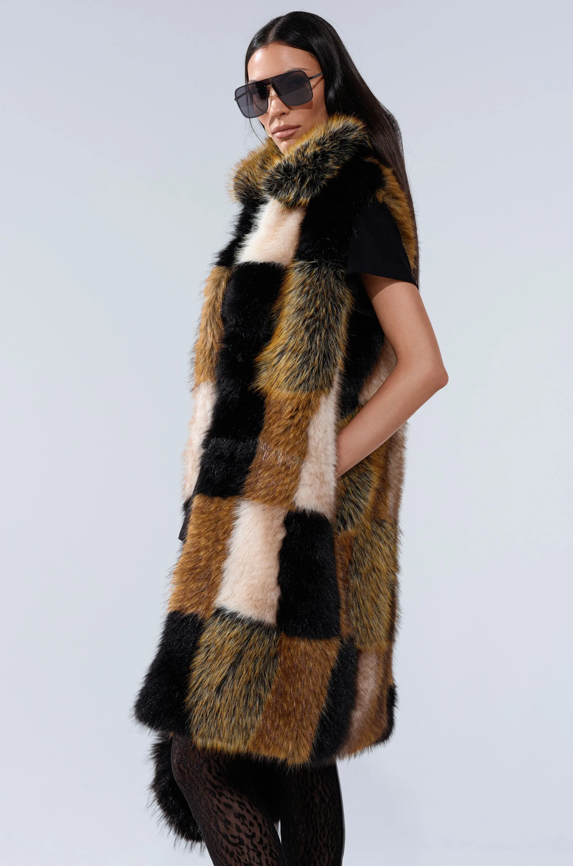 CHECKMATE FAUX FUR VEST sold by AKIRA product image thumbnail 5