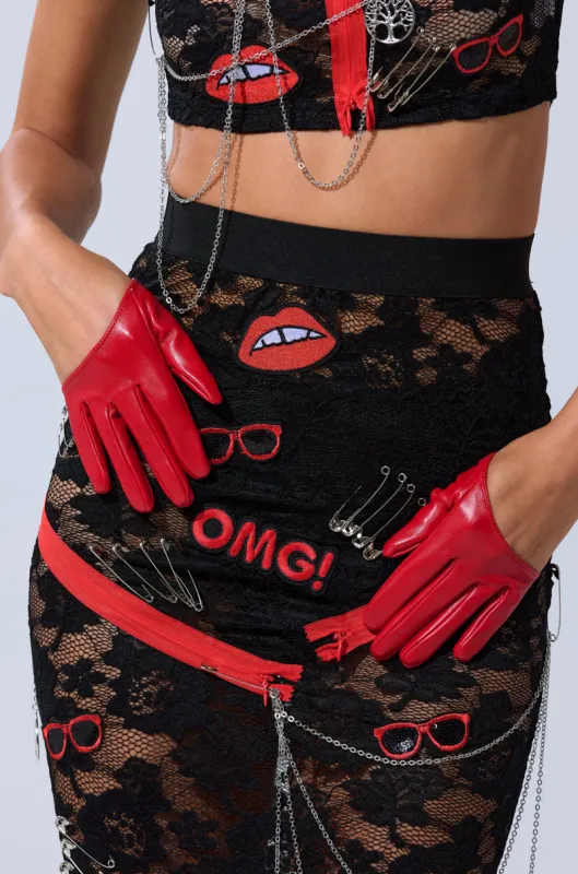 RED ROOM PU GLOVES sold by AKIRA