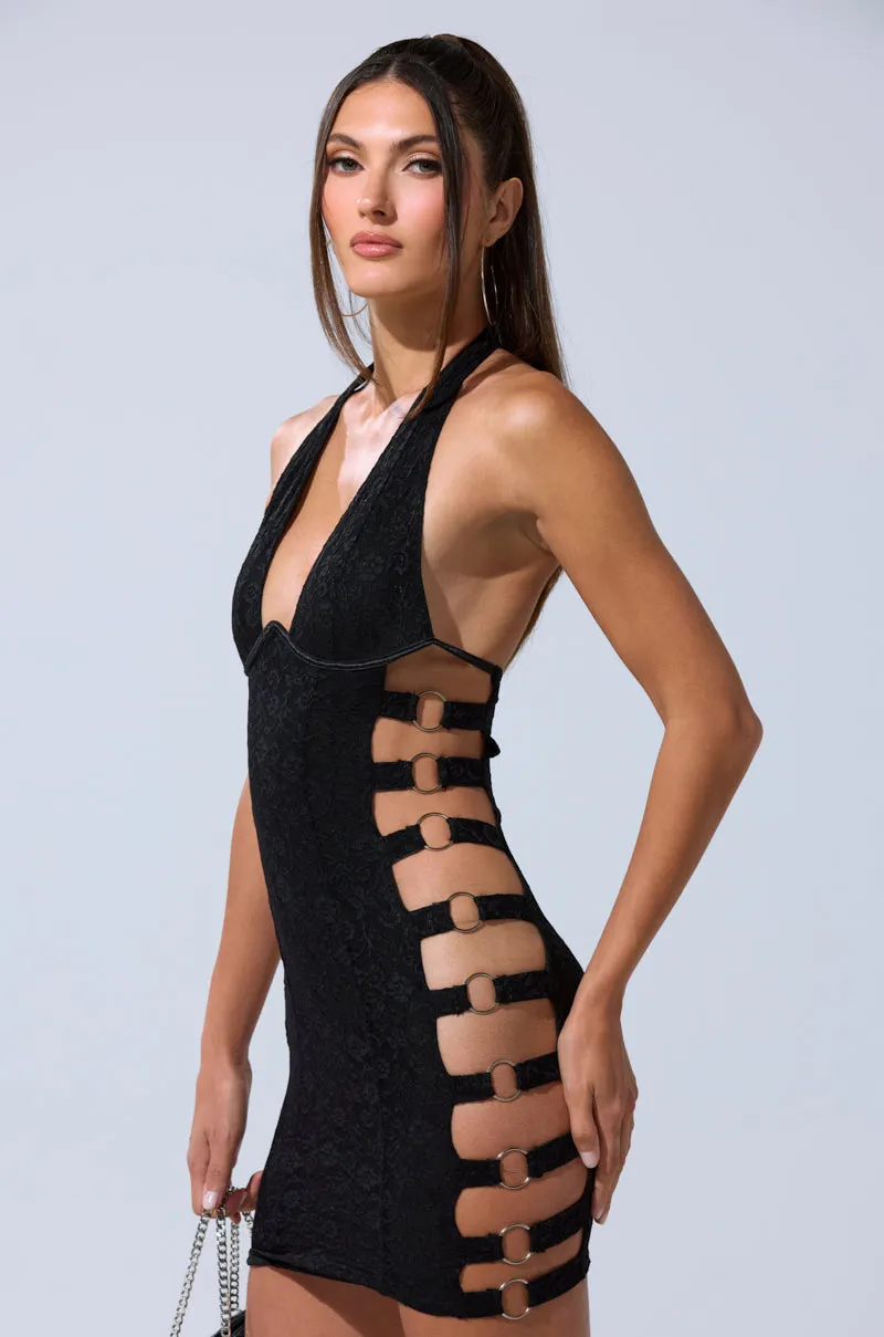 NOT FOR EVERYONE CUTOUT LACE MINI DRESS sold by AKIRA product image thumbnail 4