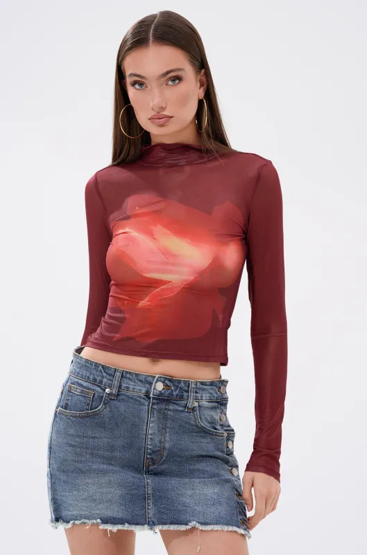 SUNSHINE LOVER MESH LONG SLEEVE sold by AKIRA