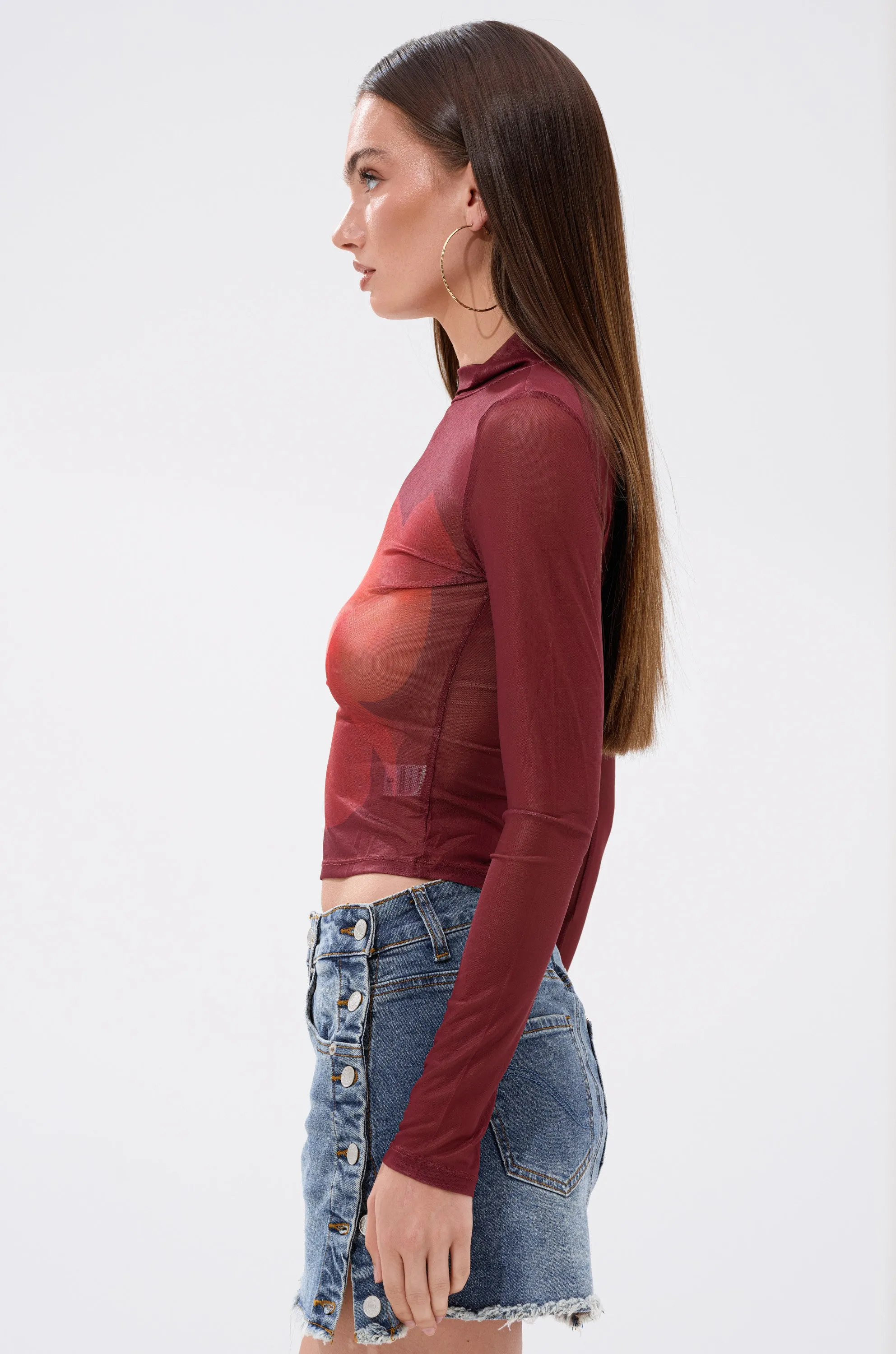 SUNSHINE LOVER MESH LONG SLEEVE sold by AKIRA product image thumbnail 3