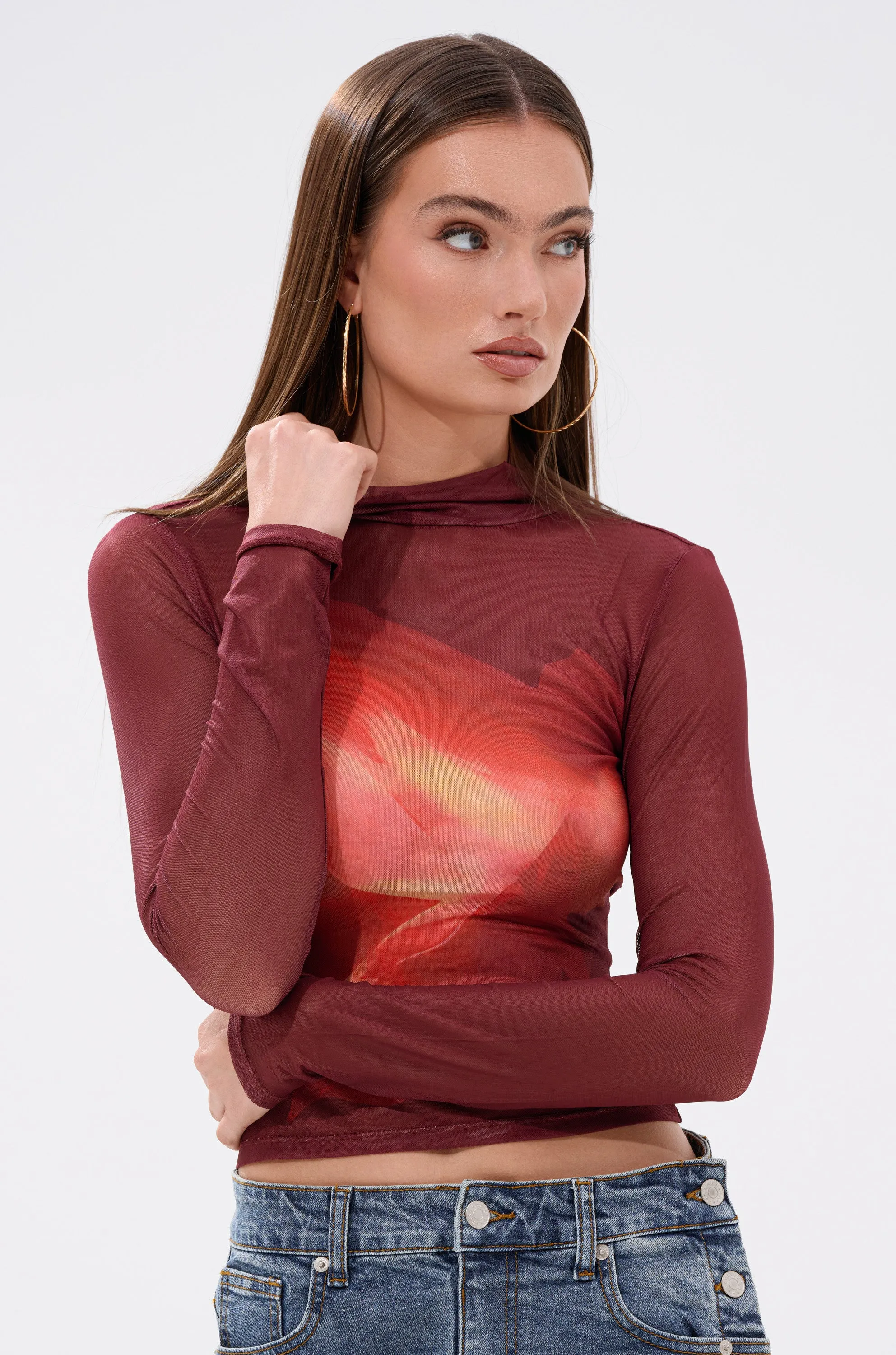SUNSHINE LOVER MESH LONG SLEEVE sold by AKIRA product image thumbnail 2