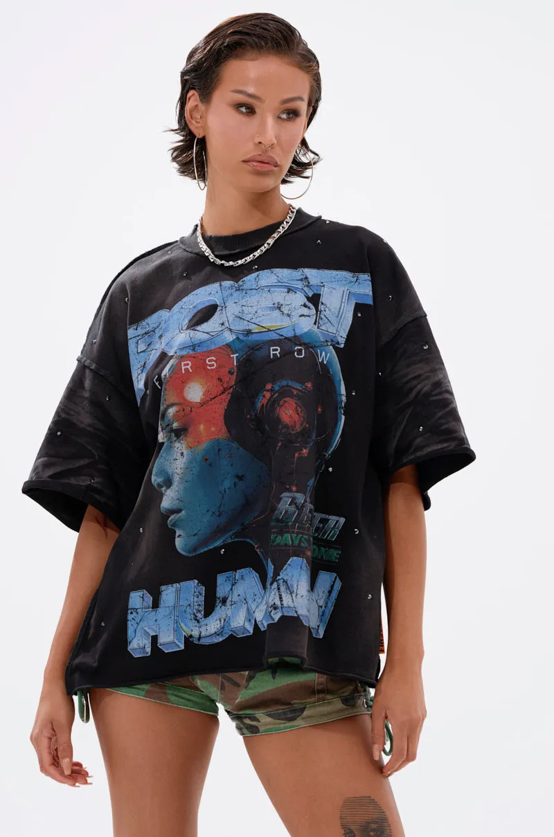 THE FUTURES CALLING FRENCH TERRY GRAPHIC TEE sold by AKIRA product image thumbnail 2