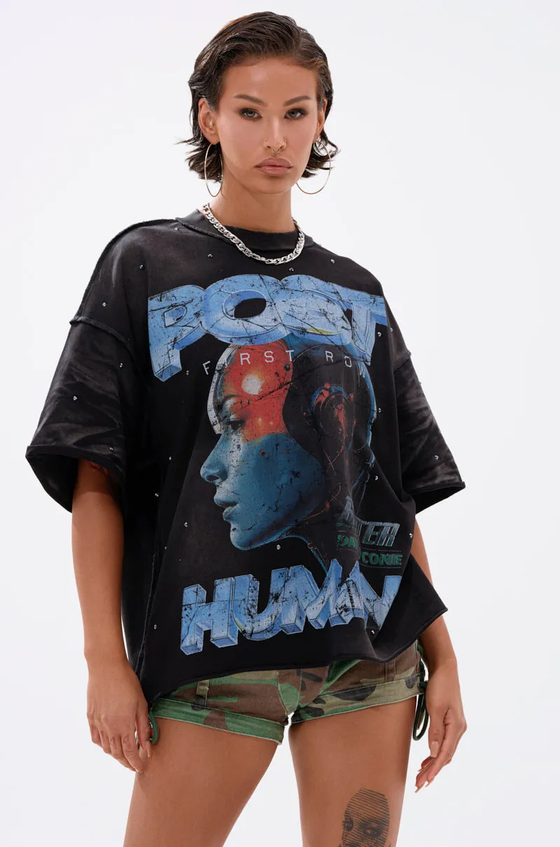THE FUTURES CALLING FRENCH TERRY GRAPHIC TEE sold by AKIRA