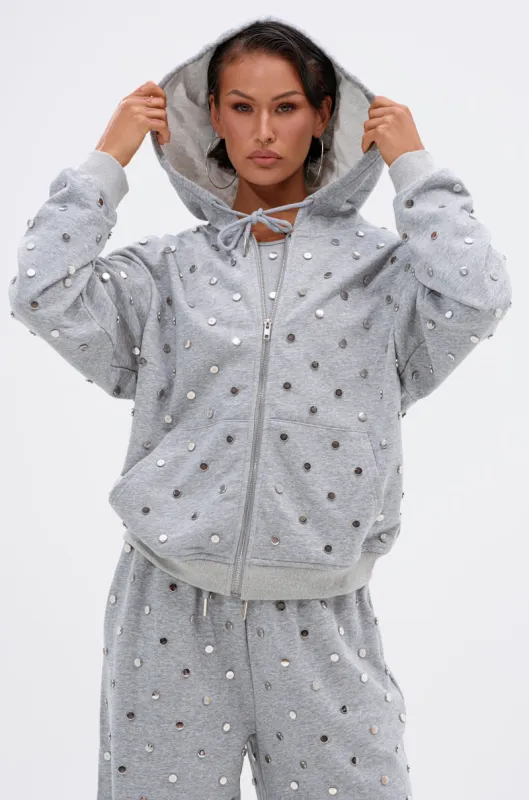 POPPING OFF ZIP UP SWEATSHIRT sold by AKIRA