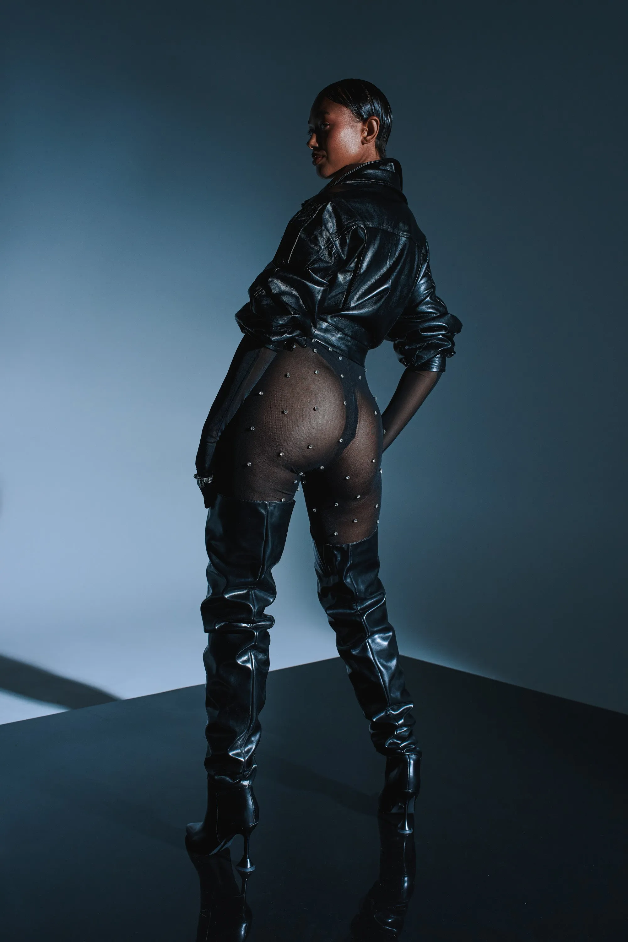 ALEX RHINESTONE MESH JUMPSUIT sold by AKIRA product image thumbnail 2