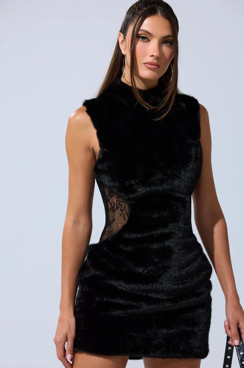 HOT GIRL LACE FUR MINI DRESS sold by AKIRA product image thumbnail 5