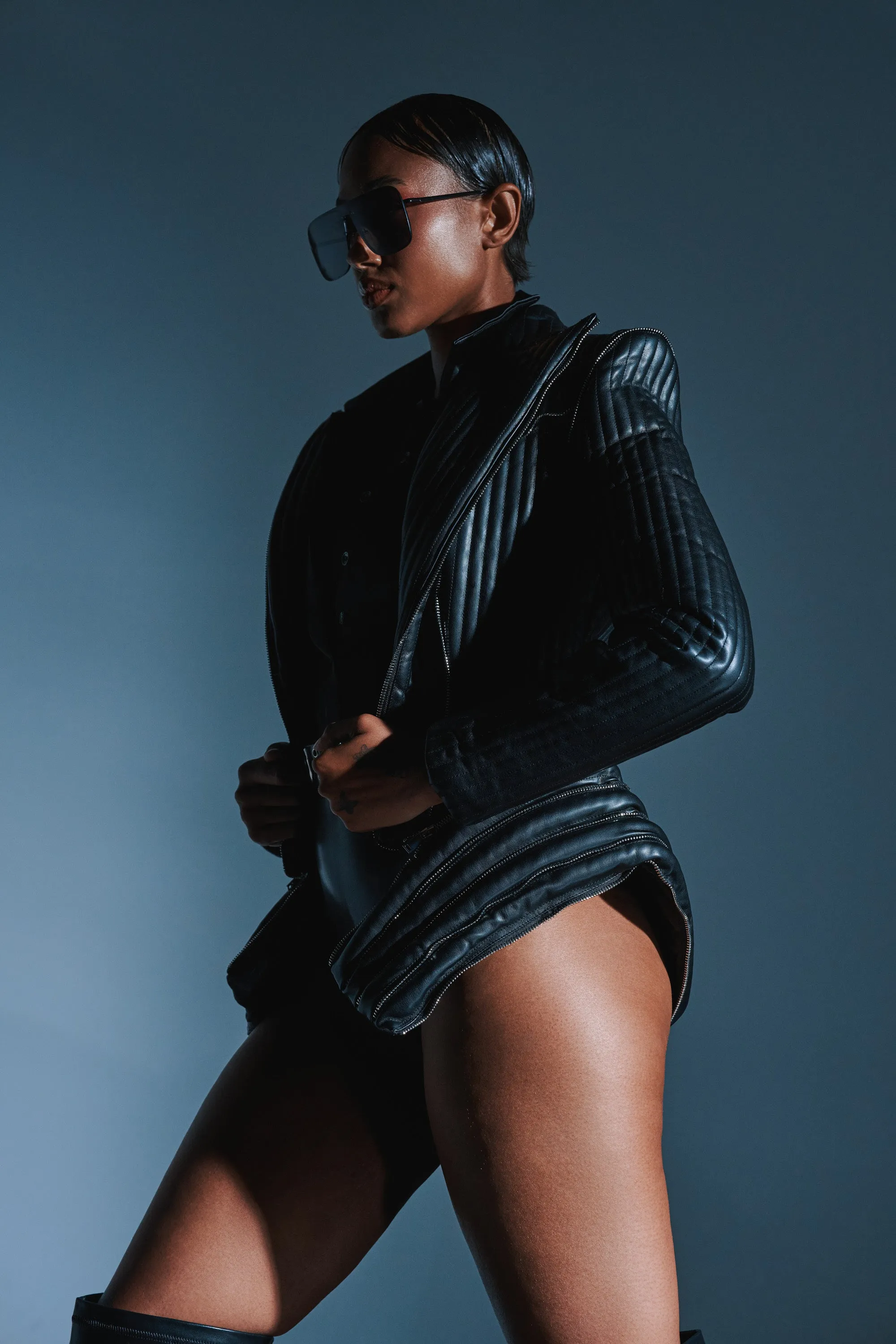 VORTEX FAUX LEATHER BLAZER sold by AKIRA product image thumbnail 2