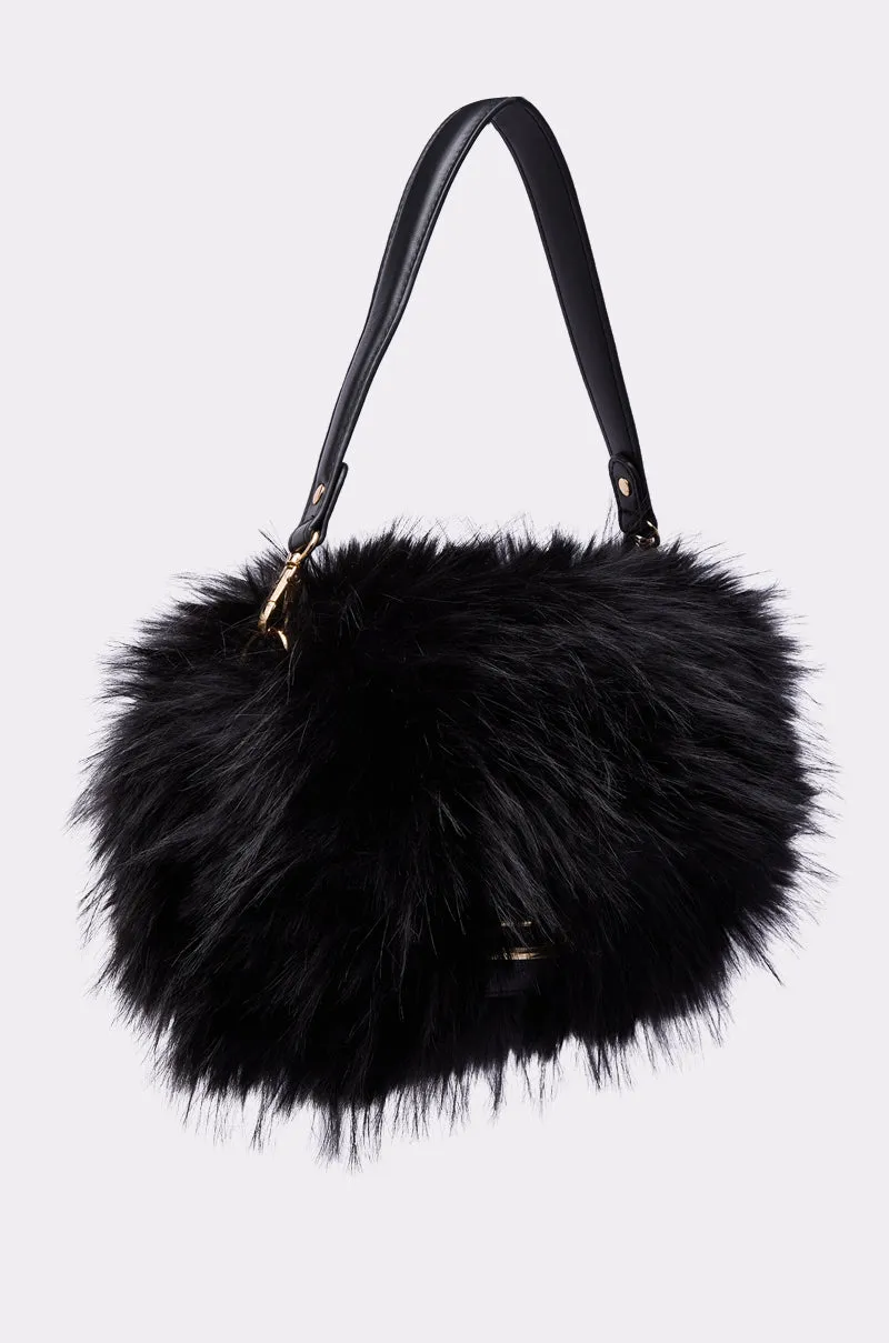 REALLY LIKE THAT FAUX FUR PURSE IN BLACK sold by AKIRA product image thumbnail 4