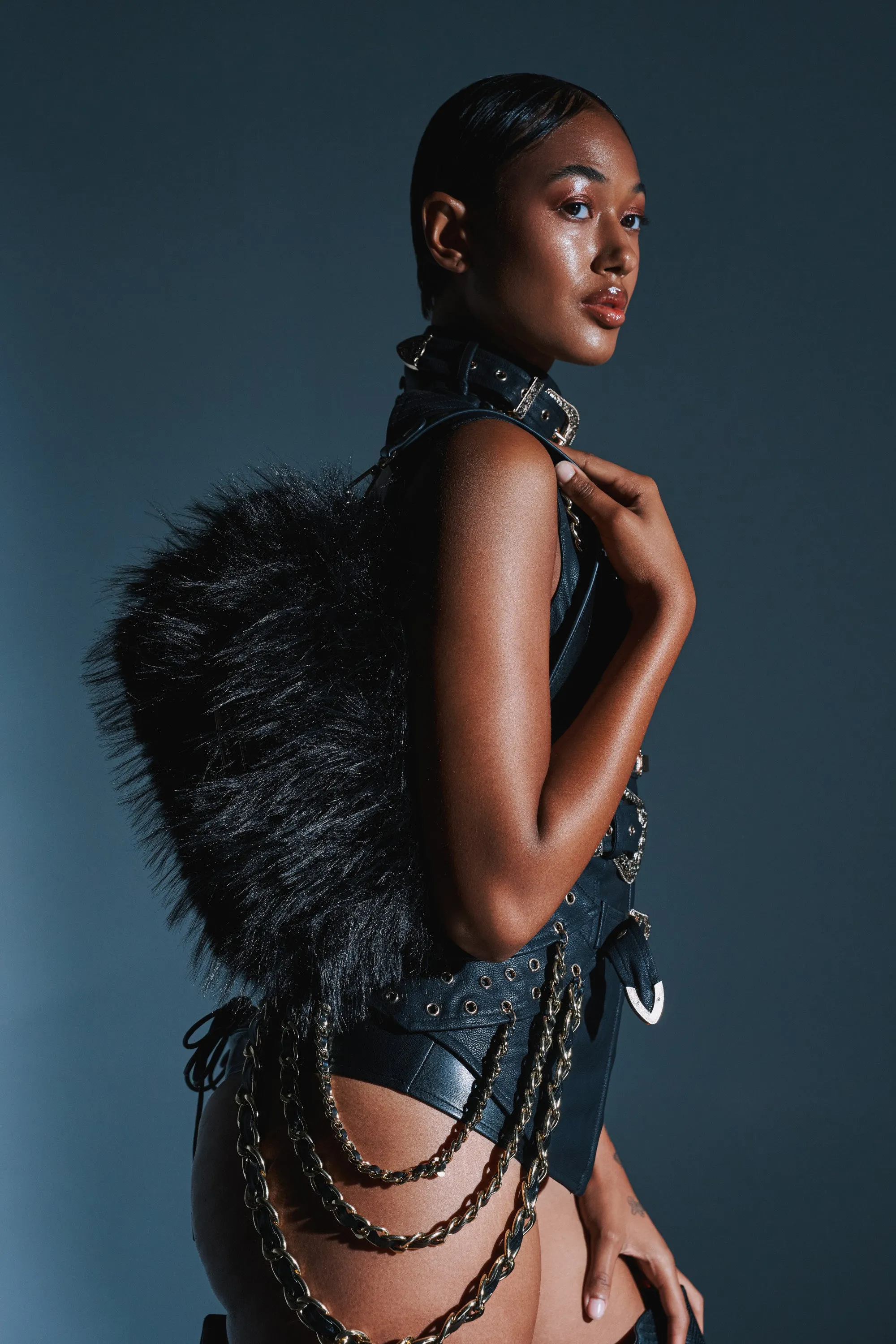 REALLY LIKE THAT FAUX FUR PURSE IN BLACK sold by AKIRA product image thumbnail 2