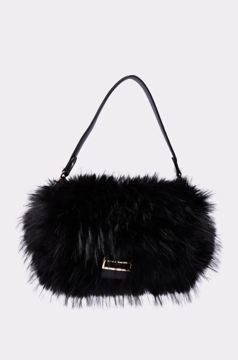 REALLY LIKE THAT FAUX FUR PURSE IN BLACK sold by AKIRA product image thumbnail 3