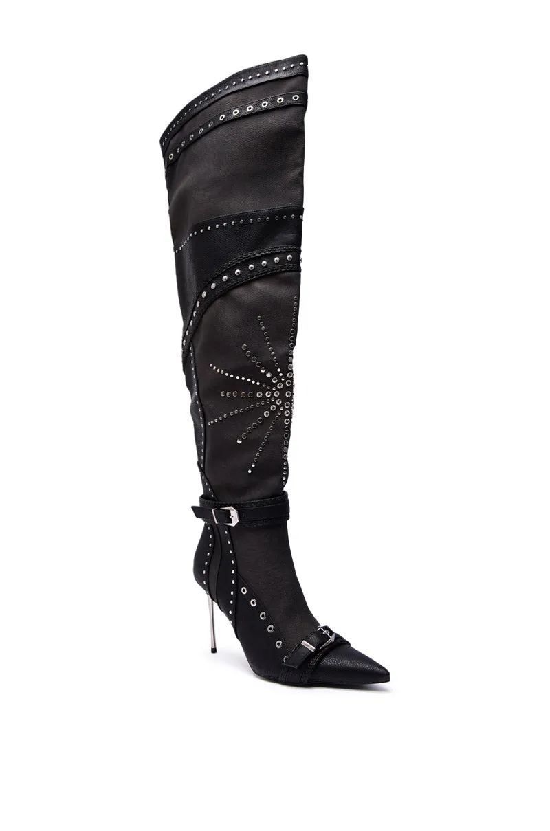 AZALEA WANG SEASON BLACK MULTI EMBELLISHED STILETTO BOOT sold by AKIRA product image thumbnail 5