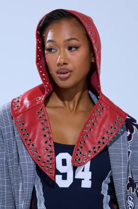 BUCKLE UP PU HEADSCARF sold by AKIRA