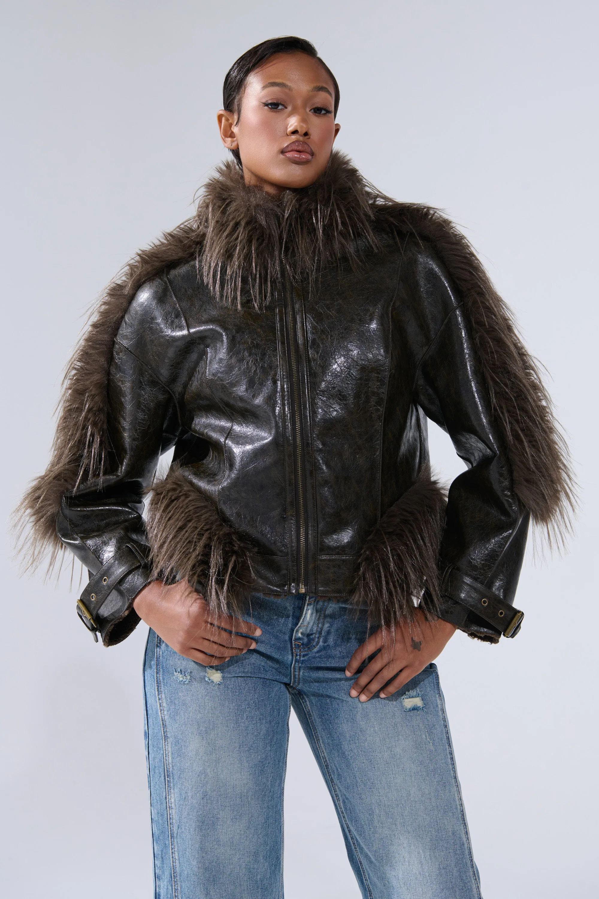VOODOO FUR TRIM MOTO sold by AKIRA product image thumbnail 5