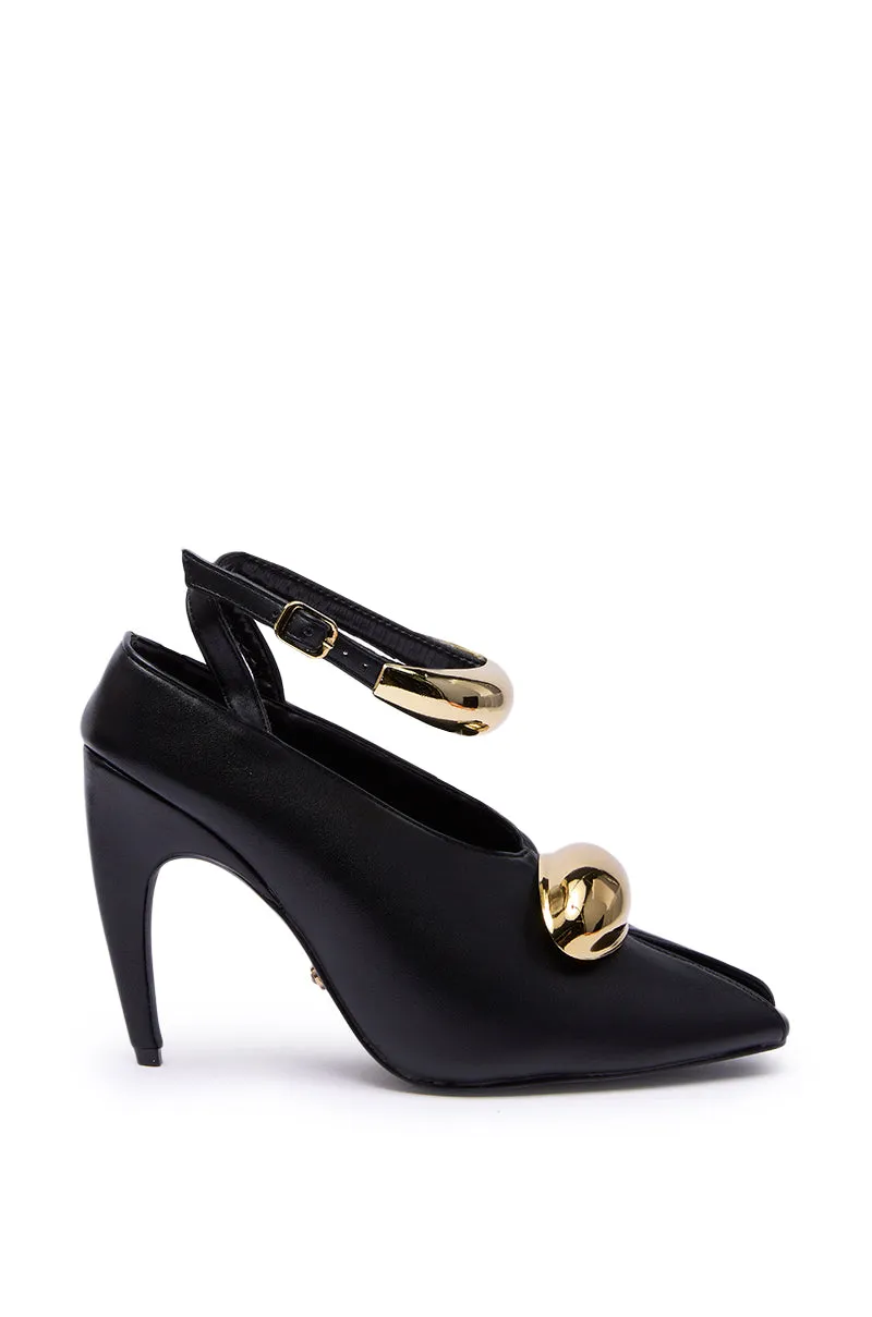 AZALEA WANG HIMAH BLACK OPEN TOE PUMP sold by AKIRA product image thumbnail 5