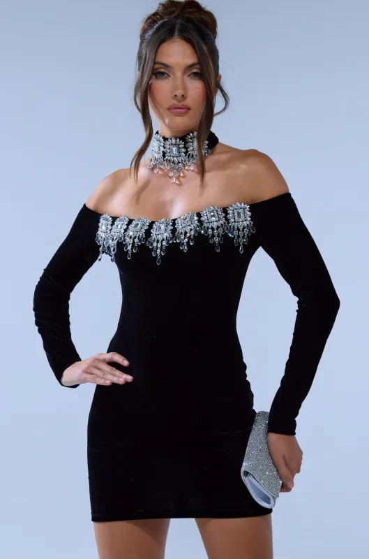 STAR OF THE NIGHT RHINESTONE MINI DRESS sold by AKIRA