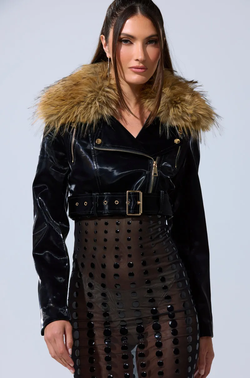 ULTRA CROP LIQUID VELVET MOTO sold by AKIRA product image thumbnail 4