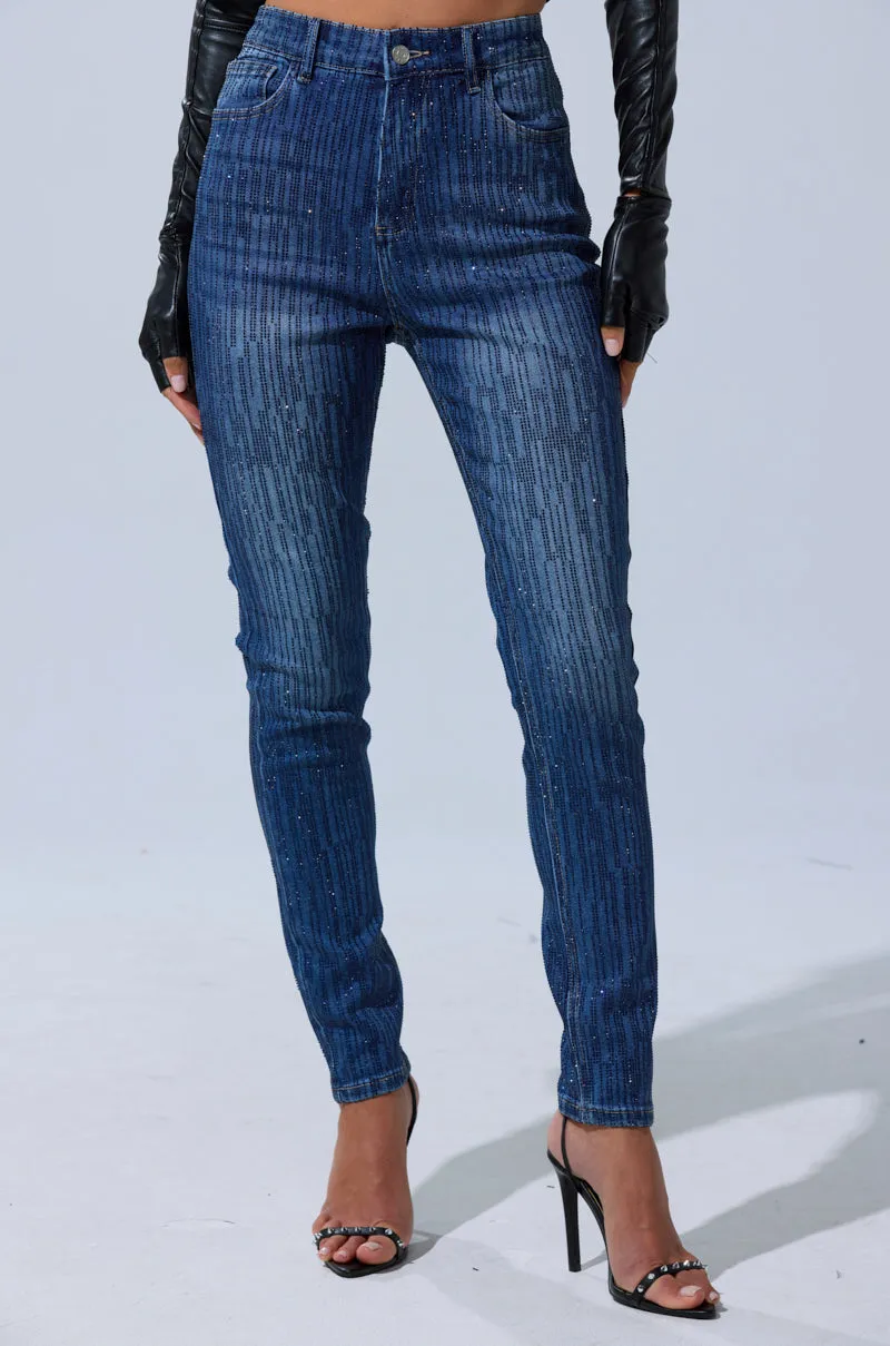 SHINING STAR RHINESTONE WIDE LEG PANT sold by AKIRA