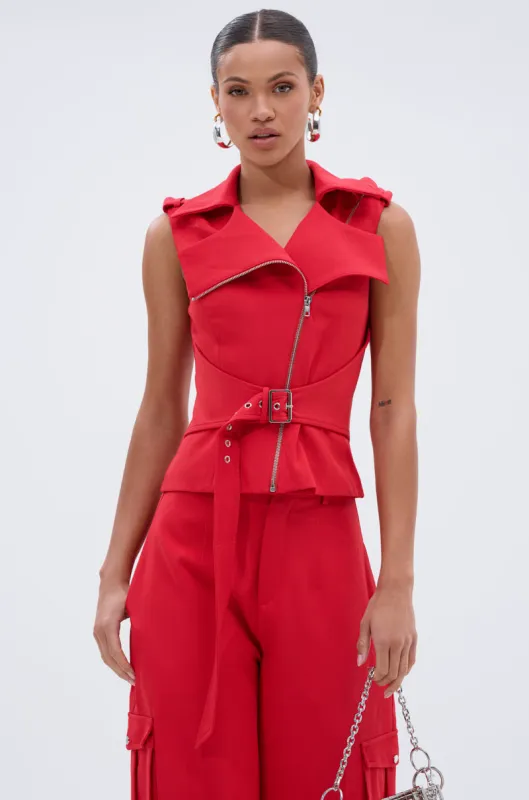 LAURA MOTO VEST sold by AKIRA