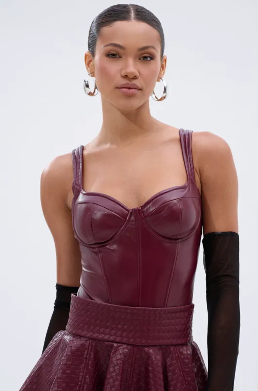 EASY LOVER BODYSUIT IN PLUM sold by AKIRA