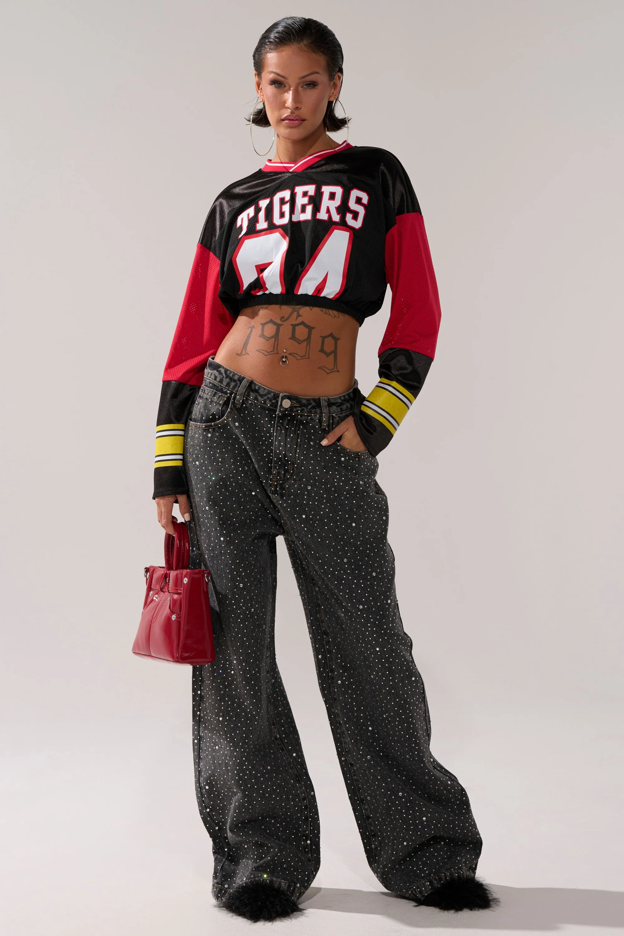 RHINESTONE QUEEN EMBELLISHED DENIM sold by AKIRA product image thumbnail 5