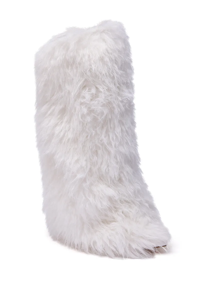 AZALEA WANG ARETE WHITE FUR STILETTO BOOT sold by AKIRA product image thumbnail 5