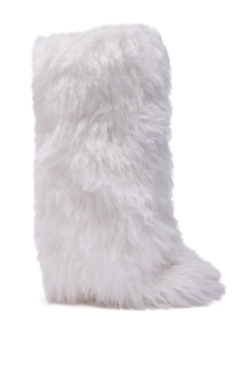 AZALEA WANG ARETE WHITE FUR STILETTO BOOT sold by AKIRA product image thumbnail 4