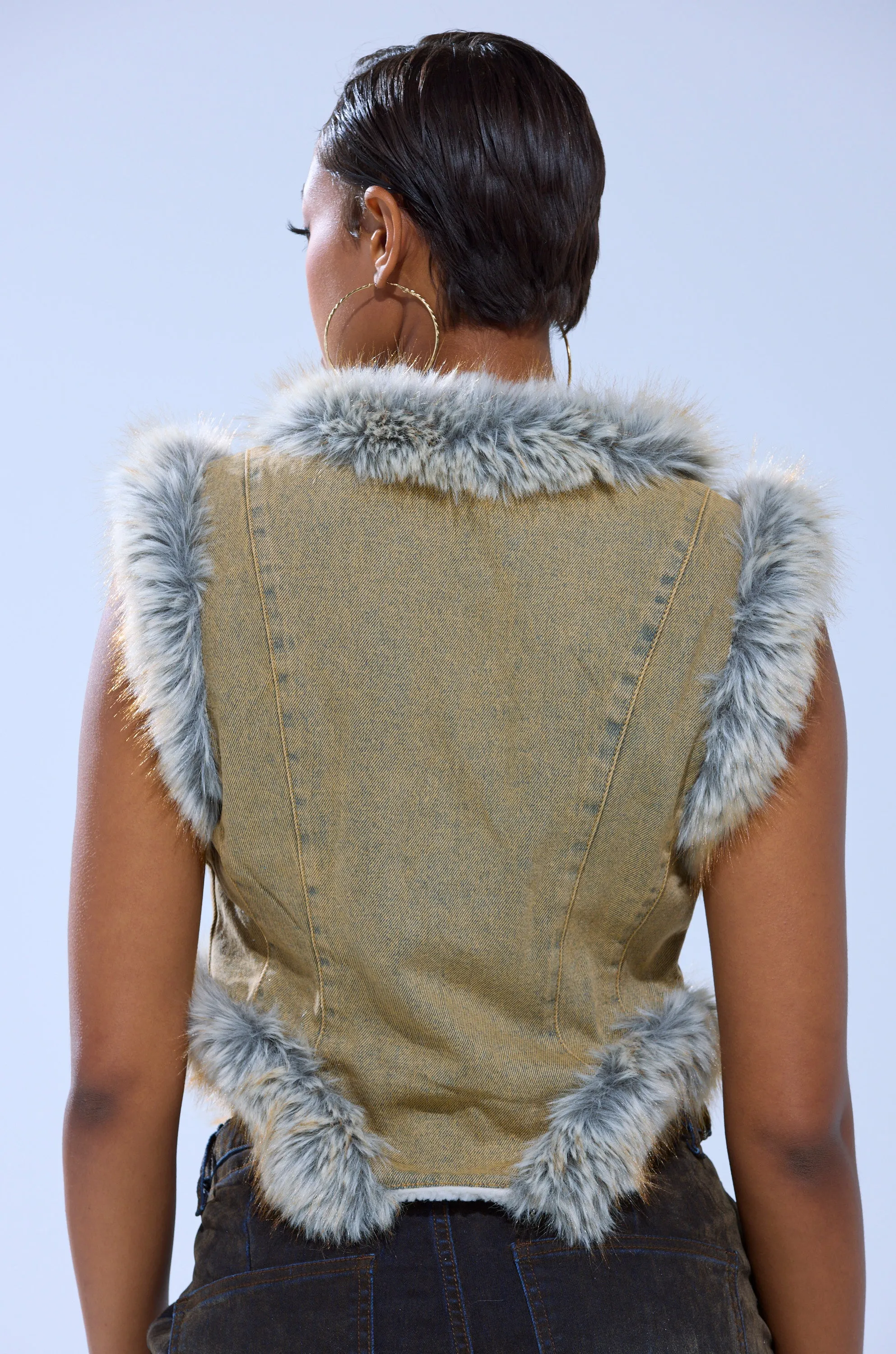ITTY BITTY FUR TRIM VEST sold by AKIRA product image thumbnail 5