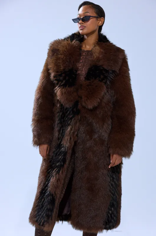 TELLURIDE FAUX FUR IN BROWN sold by AKIRA